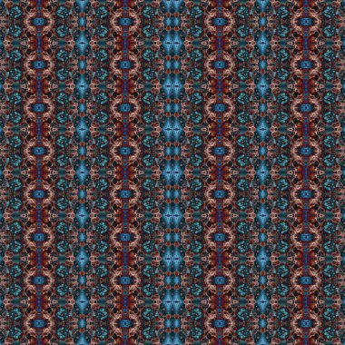 Kusursuz kaleydoskop deseni. Soyut etnik köken. Kusursuz bir doku. Yaratıcı bir geçmiş. Çizimler