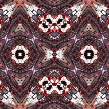 Kusursuz kaleydoskop deseni. Soyut etnik köken. Kusursuz bir doku. Yaratıcı bir geçmiş. Çizimler