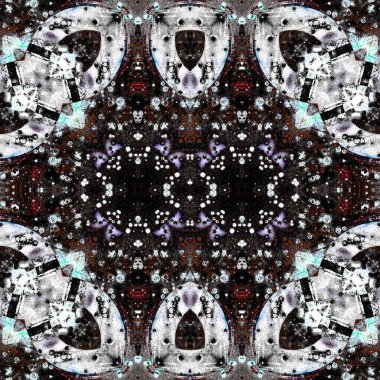 Kusursuz kaleydoskop deseni. Soyut etnik köken. Kusursuz bir doku. Yaratıcı bir geçmiş. Çizimler