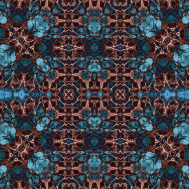 Kusursuz kaleydoskop deseni. Soyut etnik köken. Kusursuz bir doku. Yaratıcı bir geçmiş. Çizimler