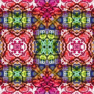 Kusursuz kaleydoskop deseni. Soyut etnik köken. Kusursuz bir doku. Yaratıcı bir geçmiş. Çizimler