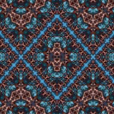 Kusursuz kaleydoskop deseni. Soyut etnik köken. Kusursuz bir doku. Yaratıcı bir geçmiş. Çizimler