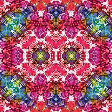 Kusursuz kaleydoskop deseni. Soyut etnik köken. Kusursuz bir doku. Yaratıcı bir geçmiş. Çizimler