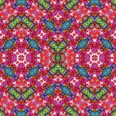 Kusursuz kaleydoskop deseni. Soyut etnik köken. Kusursuz bir doku. Yaratıcı bir geçmiş. Çizimler