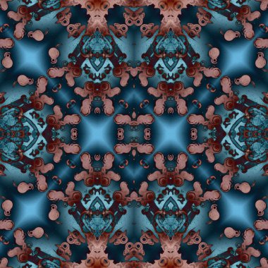 Kusursuz kaleydoskop deseni. Soyut etnik köken. Kusursuz bir doku. Yaratıcı bir geçmiş. Çizimler