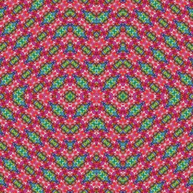 Kusursuz kaleydoskop deseni. Soyut etnik köken. Kusursuz bir doku. Yaratıcı bir geçmiş. Çizimler