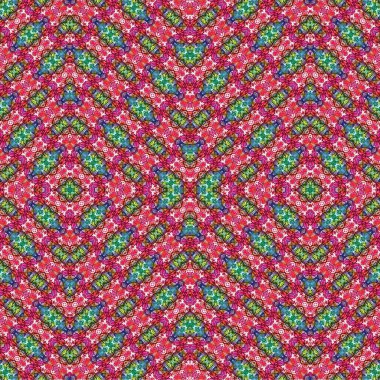 Kusursuz kaleydoskop deseni. Soyut etnik köken. Kusursuz bir doku. Yaratıcı bir geçmiş. Çizimler