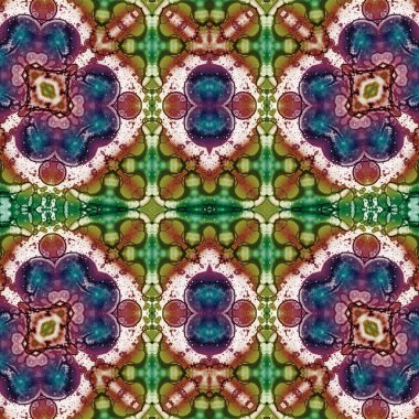 Kusursuz kaleydoskop deseni. Soyut etnik köken. Kusursuz bir doku. Yaratıcı bir geçmiş. Çizimler