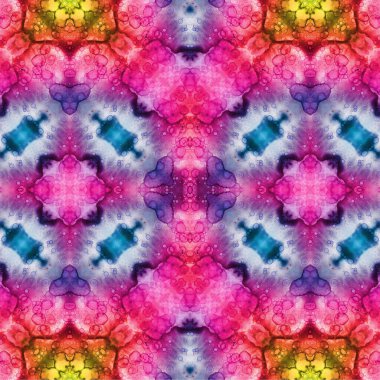 Kusursuz kaleydoskop deseni. Soyut etnik köken. Kusursuz bir doku. Yaratıcı bir geçmiş. Çizimler