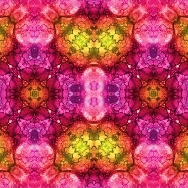 Kusursuz kaleydoskop deseni. Soyut etnik köken. Kusursuz bir doku. Yaratıcı bir geçmiş. Çizimler