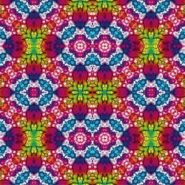 Kusursuz kaleydoskop deseni. Soyut etnik köken. Kusursuz bir doku. Yaratıcı bir geçmiş. Çizimler