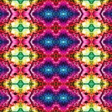 Kusursuz kaleydoskop deseni. Soyut etnik köken. Kusursuz bir doku. Yaratıcı bir geçmiş. Çizimler