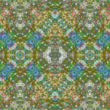 Kusursuz kaleydoskop deseni. Soyut etnik köken. Kusursuz bir doku. Yaratıcı bir geçmiş. Çizimler
