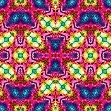 Kusursuz kaleydoskop deseni. Soyut etnik köken. Kusursuz bir doku. Yaratıcı bir geçmiş. Çizimler