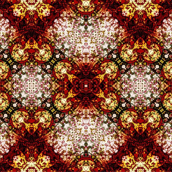 Kusursuz kaleydoskop deseni. Soyut etnik köken. Kusursuz bir doku. Yaratıcı bir geçmiş. Çizimler