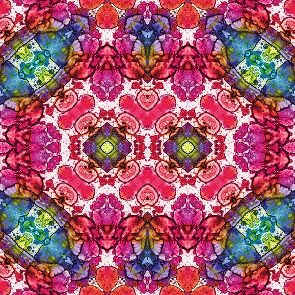 Kusursuz kaleydoskop deseni. Soyut etnik köken. Kusursuz bir doku. Yaratıcı bir geçmiş. Çizimler