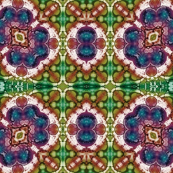 Kusursuz kaleydoskop deseni. Soyut etnik köken. Kusursuz bir doku. Yaratıcı bir geçmiş. Çizimler