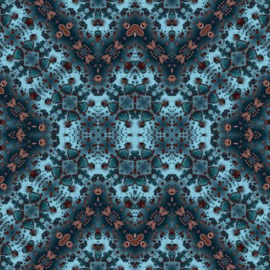 Kusursuz kaleydoskop deseni. Soyut etnik köken. Kusursuz bir doku. Yaratıcı bir geçmiş. Çizimler