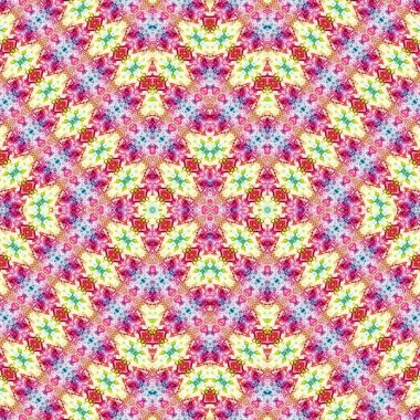 Kusursuz kaleydoskop deseni. Soyut etnik köken. Kusursuz bir doku. Yaratıcı bir geçmiş. Çizimler