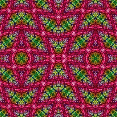 Kusursuz kaleydoskop deseni. Soyut etnik köken. Kusursuz bir doku. Yaratıcı bir geçmiş. Çizimler