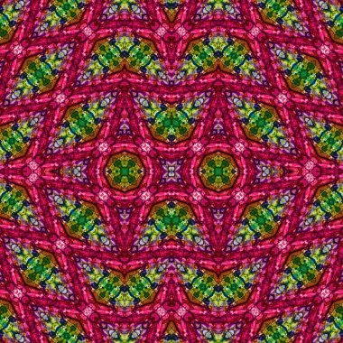 Kusursuz kaleydoskop deseni. Soyut etnik köken. Kusursuz bir doku. Yaratıcı bir geçmiş. Çizimler