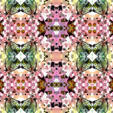 Kusursuz kaleydoskop deseni. Soyut etnik köken. Kusursuz bir doku. Yaratıcı bir geçmiş. Çizimler