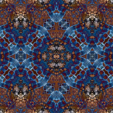 Kusursuz kaleydoskop deseni. Soyut etnik köken. Kusursuz bir doku. Yaratıcı bir geçmiş. Çizimler