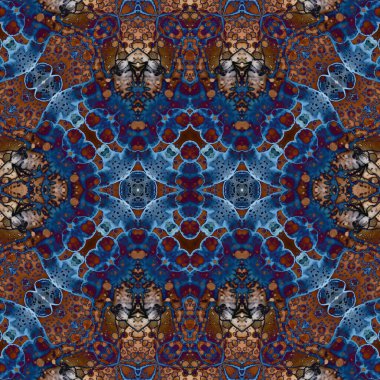 Kusursuz kaleydoskop deseni. Soyut etnik köken. Kusursuz bir doku. Yaratıcı bir geçmiş. Çizimler