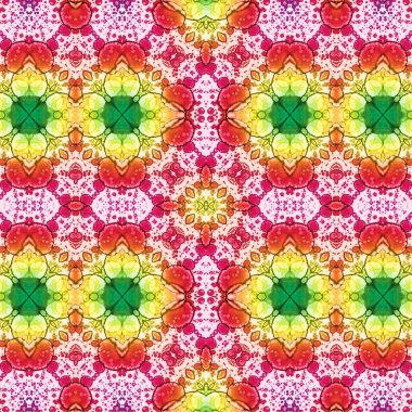 Kusursuz kaleydoskop deseni. Soyut etnik köken. Kusursuz bir doku. Yaratıcı bir geçmiş. Çizimler