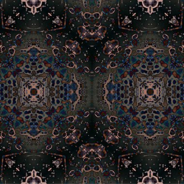 Kusursuz kaleydoskop deseni. Soyut etnik köken. Kusursuz bir doku. Yaratıcı bir geçmiş. Çizimler