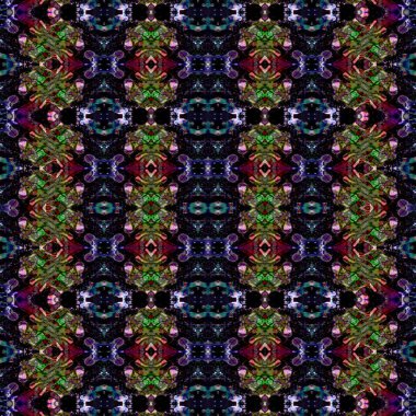 Kusursuz kaleydoskop deseni. Soyut etnik köken. Kusursuz bir doku. Yaratıcı bir geçmiş. Çizimler