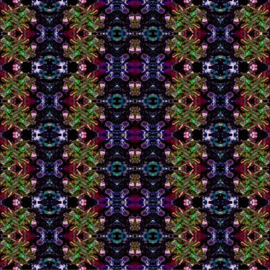 Kusursuz kaleydoskop deseni. Soyut etnik köken. Kusursuz bir doku. Yaratıcı bir geçmiş. Çizimler