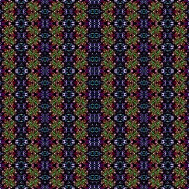 Kusursuz kaleydoskop deseni. Soyut etnik köken. Kusursuz bir doku. Yaratıcı bir geçmiş. Çizimler