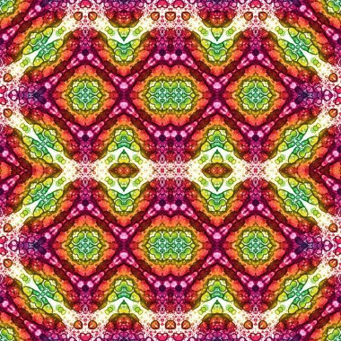 Kusursuz kaleydoskop deseni. Soyut etnik köken. Kusursuz bir doku. Yaratıcı bir geçmiş. Çizimler