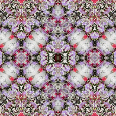 Kusursuz kaleydoskop deseni. Soyut etnik köken. Kusursuz bir doku. Yaratıcı bir geçmiş. Çizimler