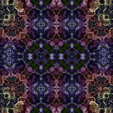 Kusursuz kaleydoskop deseni. Soyut etnik köken. Kusursuz bir doku. Yaratıcı bir geçmiş. Çizimler