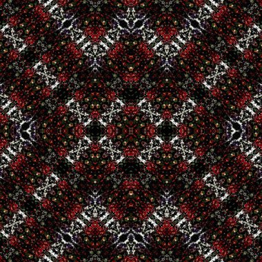 Kusursuz kaleydoskop deseni. Soyut etnik köken. Kusursuz bir doku. Yaratıcı bir geçmiş. Çizimler