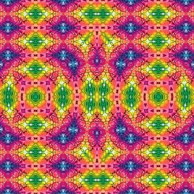 Kusursuz kaleydoskop deseni. Soyut etnik köken. Kusursuz bir doku. Yaratıcı bir geçmiş. Çizimler