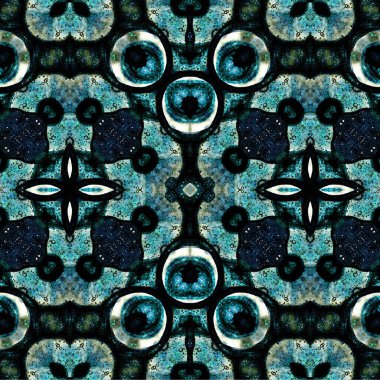 Kusursuz kaleydoskop deseni. Soyut etnik köken. Kusursuz bir doku. Yaratıcı bir geçmiş. Çizimler