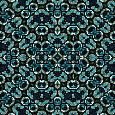 Kusursuz kaleydoskop deseni. Soyut etnik köken. Kusursuz bir doku. Yaratıcı bir geçmiş. Çizimler