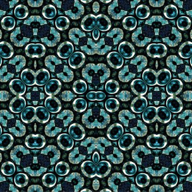 Kusursuz kaleydoskop deseni. Soyut etnik köken. Kusursuz bir doku. Yaratıcı bir geçmiş. Çizimler