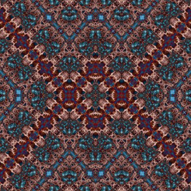 Kusursuz kaleydoskop deseni. Soyut etnik köken. Kusursuz bir doku. Yaratıcı bir geçmiş. Çizimler