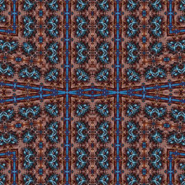 Kusursuz etnik düzen. Soyut retro arka plan. Kusursuz bir doku. Simetrik arkaplan. Sanat dokusu