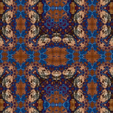 Kusursuz etnik düzen. Soyut retro arka plan. Kusursuz bir doku. Simetrik arkaplan. Sanat dokusu