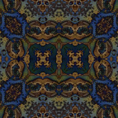 Kusursuz etnik düzen. Soyut retro arka plan. Kusursuz bir doku. Simetrik arkaplan. Sanat dokusu