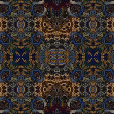 Kusursuz etnik düzen. Soyut retro arka plan. Kusursuz bir doku. Simetrik arkaplan. Sanat dokusu