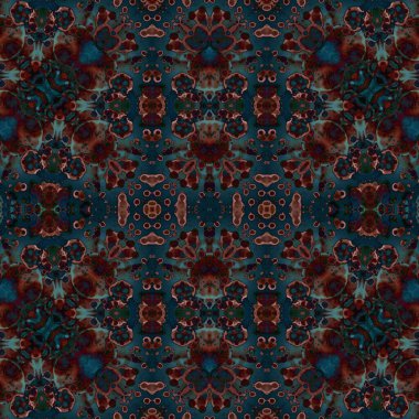 Kusursuz etnik düzen. Soyut retro arka plan. Kusursuz bir doku. Simetrik arkaplan. Sanat dokusu