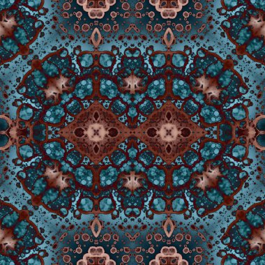 Kusursuz etnik düzen. Soyut retro arka plan. Kusursuz bir doku. Simetrik arkaplan. Sanat dokusu