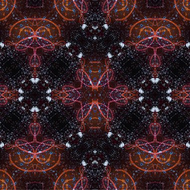 Kusursuz etnik düzen. Soyut retro arka plan. Kusursuz bir doku. Simetrik arkaplan. Sanat dokusu