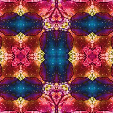 Kusursuz etnik düzen. Soyut retro arka plan. Kusursuz bir doku. Simetrik arkaplan. Sanat dokusu